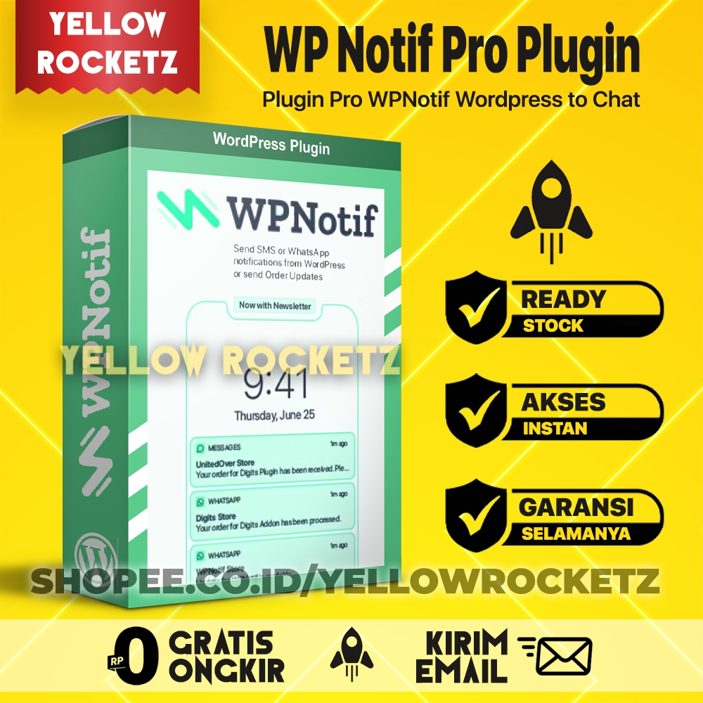WordPress NOTIF Pro WP Plugin - Multiple Gateway Notification Web WordPress Lifetime + Update