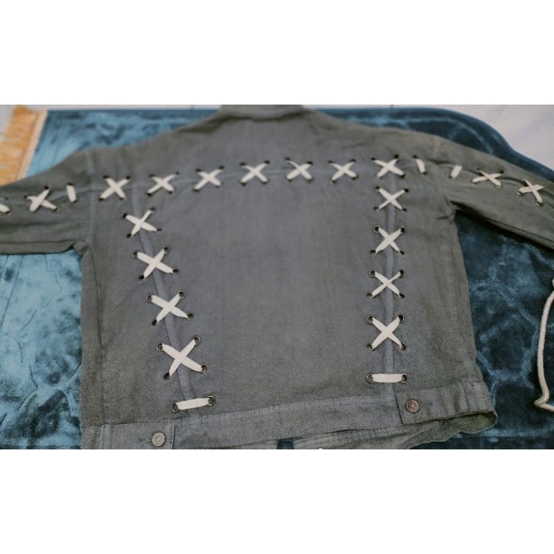 Myrubylicious - Jacket Denim Oversize Warna Stone (PRELOVED) Diskon Besar
