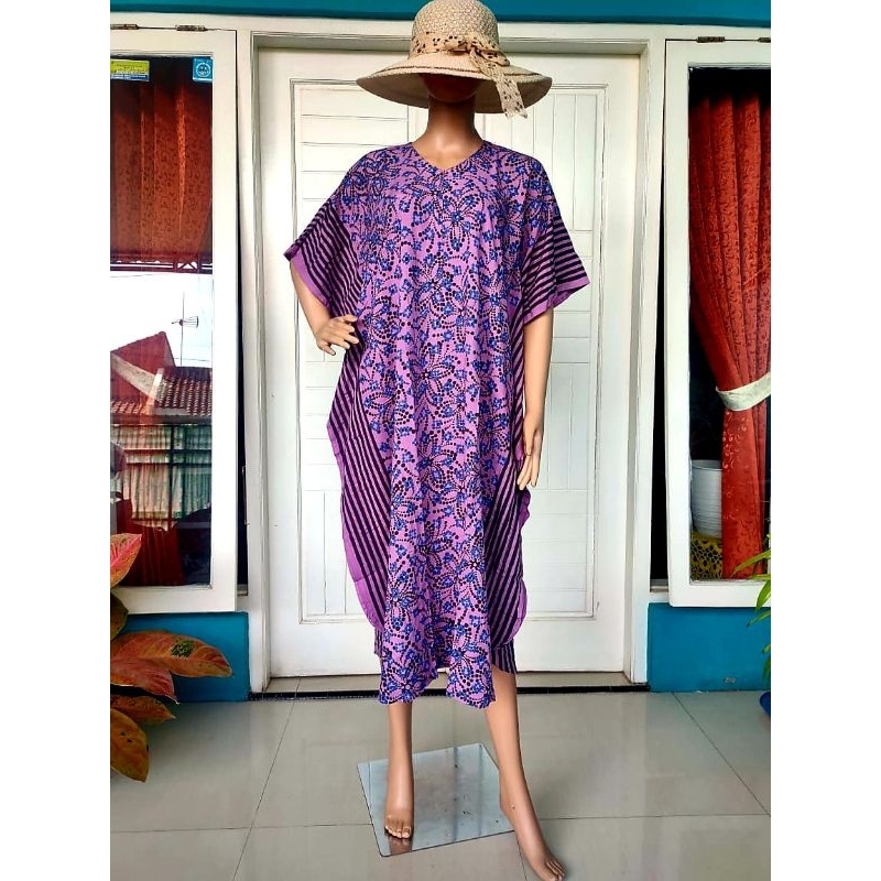 Daster Lowo Motif Bunga ungu