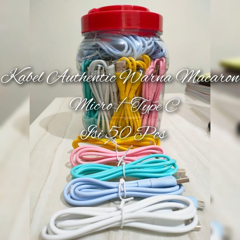 Kabel data Micro & Type C Kabel data Macaron 2.4A 1pcs