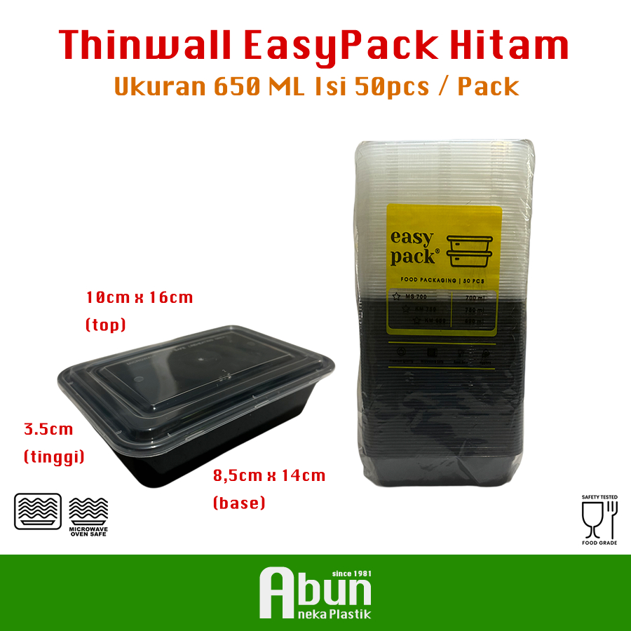 Thinwall Easy Pack 650 ML Black Series Pack 50pcs