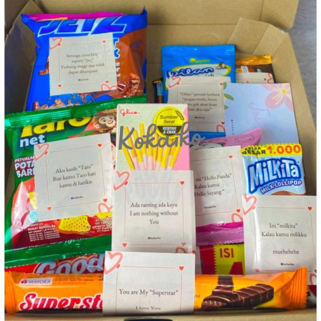 Paket snack kata-kata romantis - snack gift