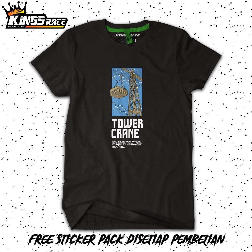 Kaos Pria Dewasa Operator Tower Crane Engineer