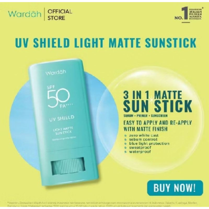 WARDAH UV SHIELD LIGHT MATTE SUN STICK ( SUNSCREEN)