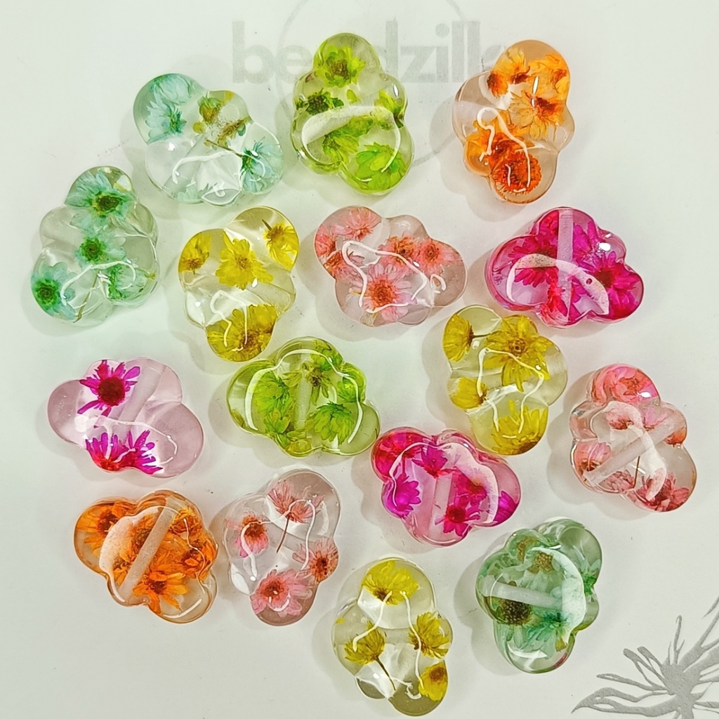 [1pcs] Manik Awan isi Bunga kering cantik