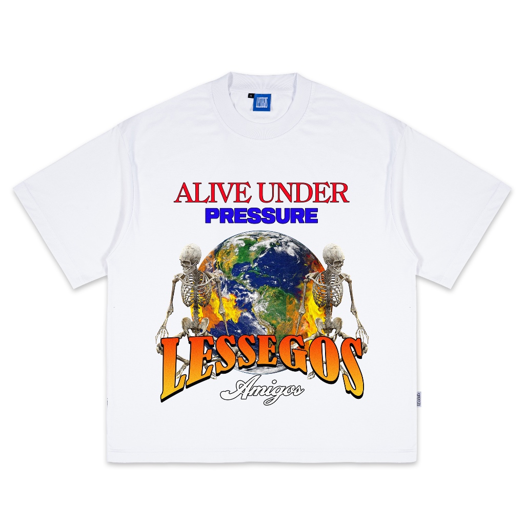 [COD] Lessegos Tshirt Oversize Putih World Pressure