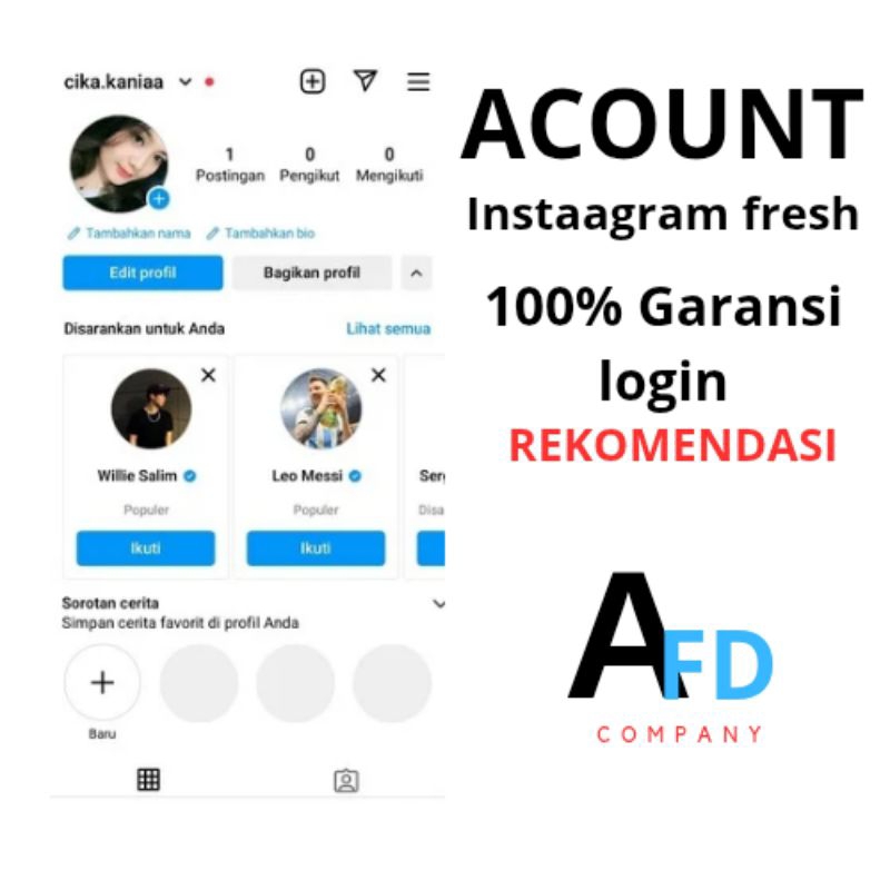 Akun Instagram 2FA Bergaransi