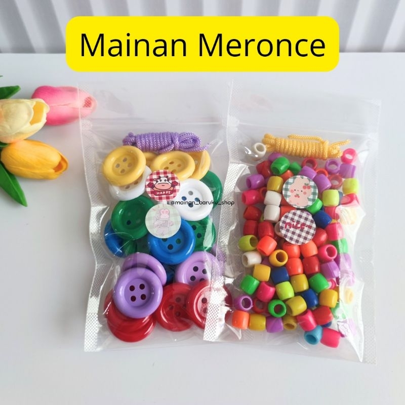 Meronce manik-manik meronce kancing