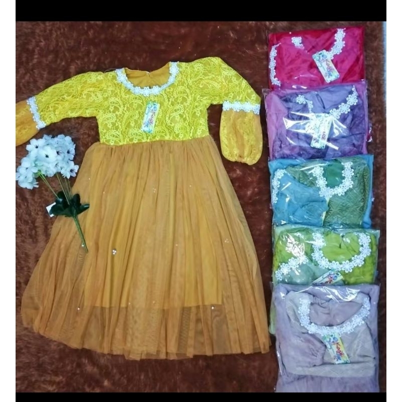 Dres anak brukat mix tile
