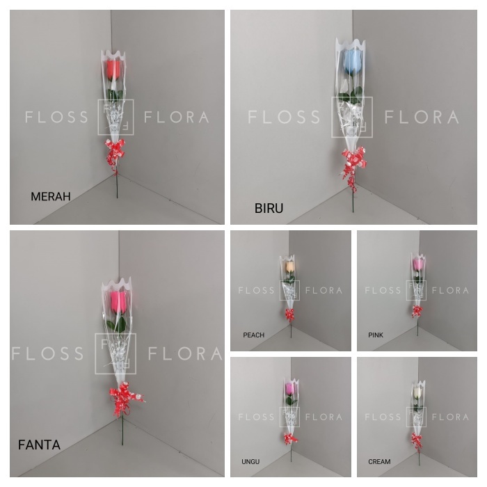 Bunga Artificial / Bunga Palsu / Single Rose Bouquet OPP A