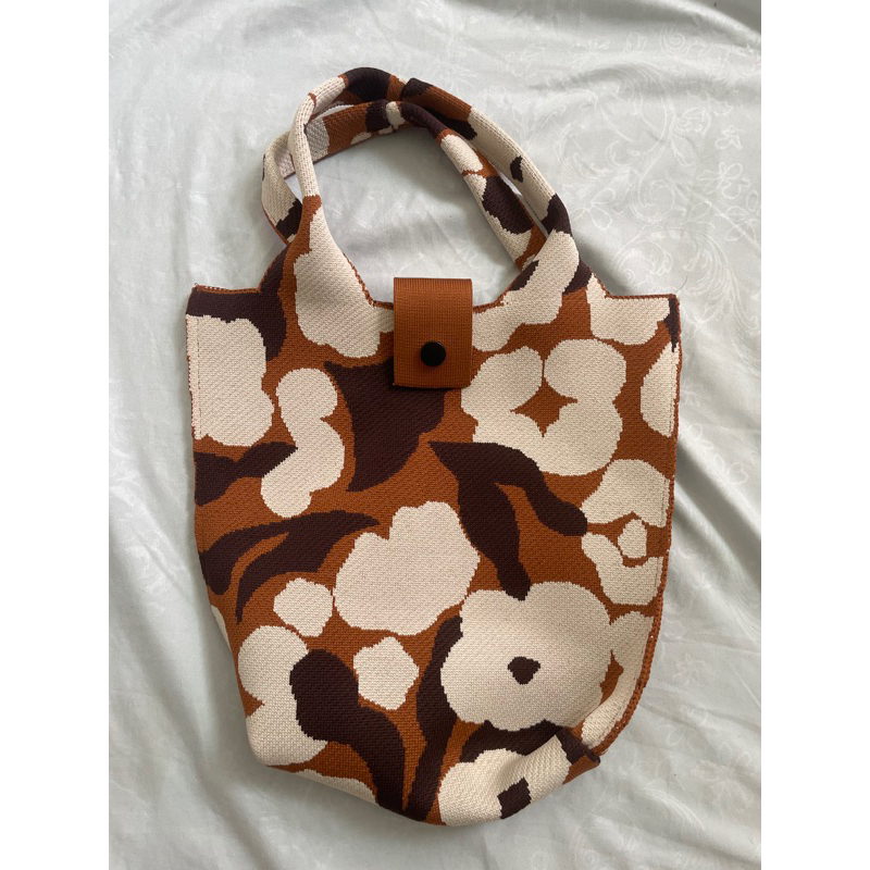 NEW - knit brown bag