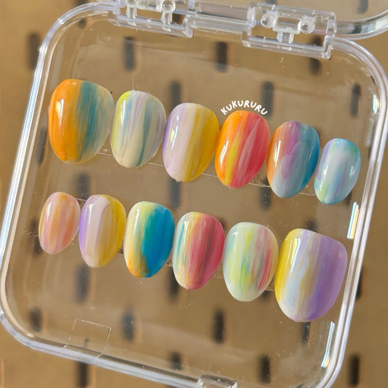 Press-on Nails Colorfull Gradation | Basic-01