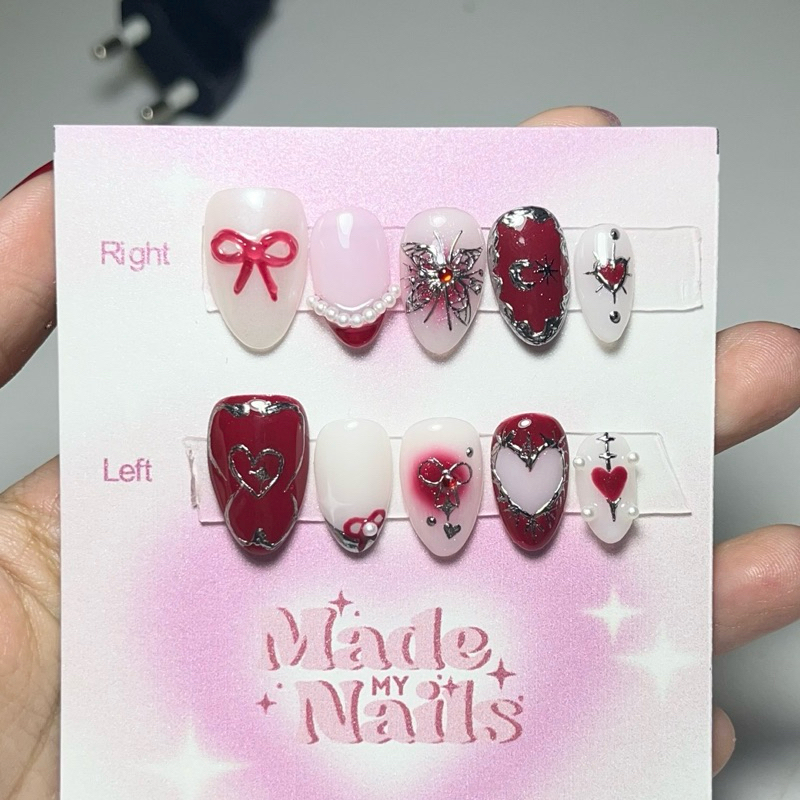 [mademynails] red nails 01