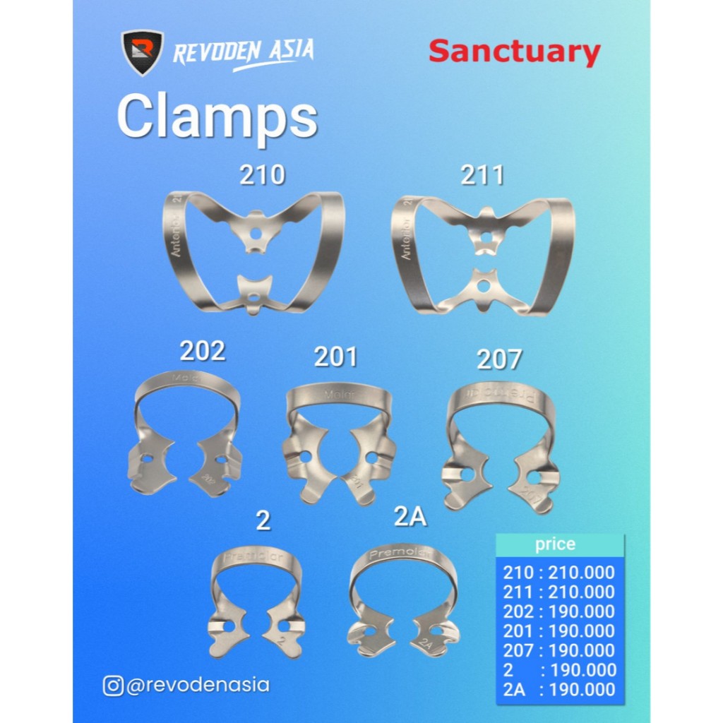 Sanctuary Rubberdam Tools Clamps Forceps Frames Puncher (satuan)