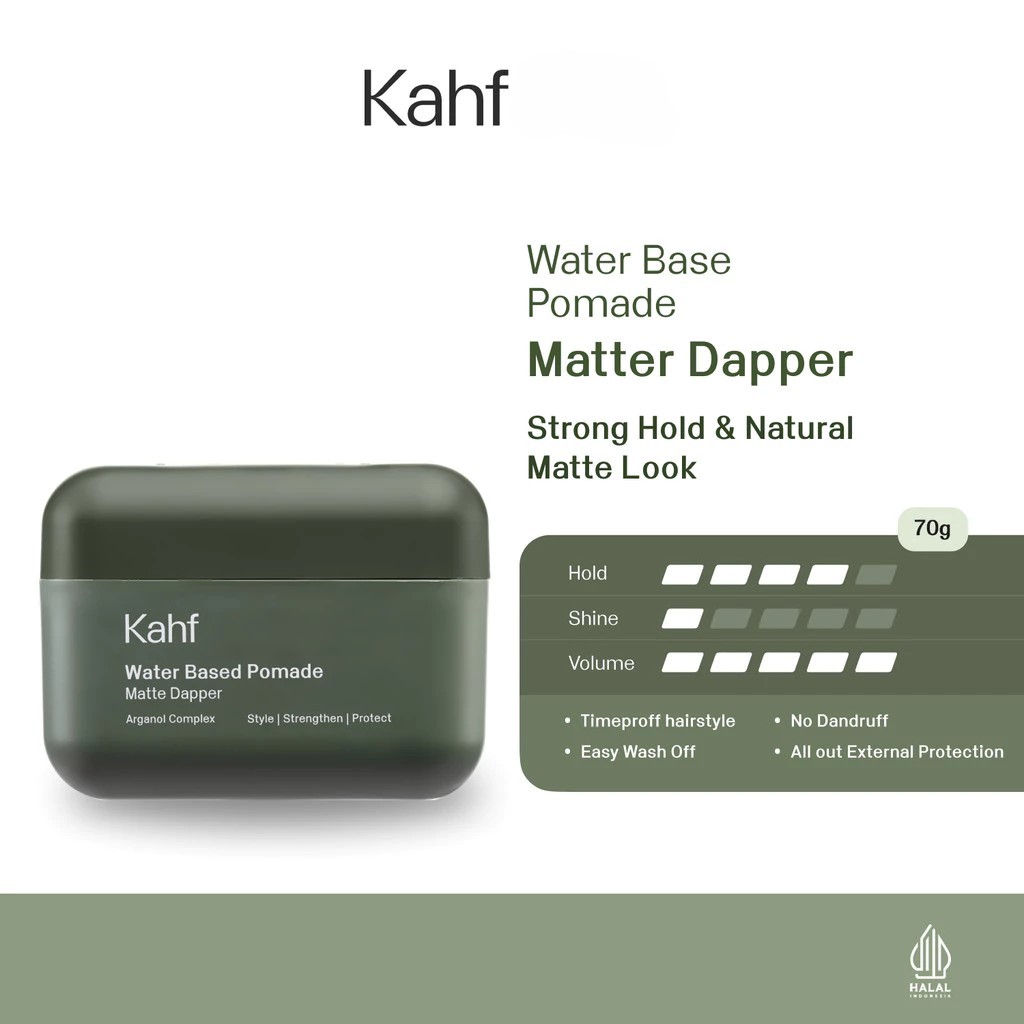 Kahf Water Based Pomade Matte Dapper 70g