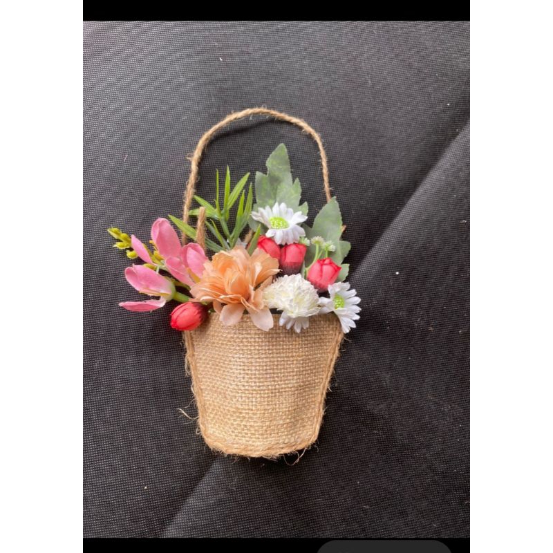 bunga gantung + pot