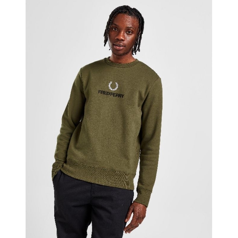 Fred Perry Global Stack Sweatshirt Uni Green Original