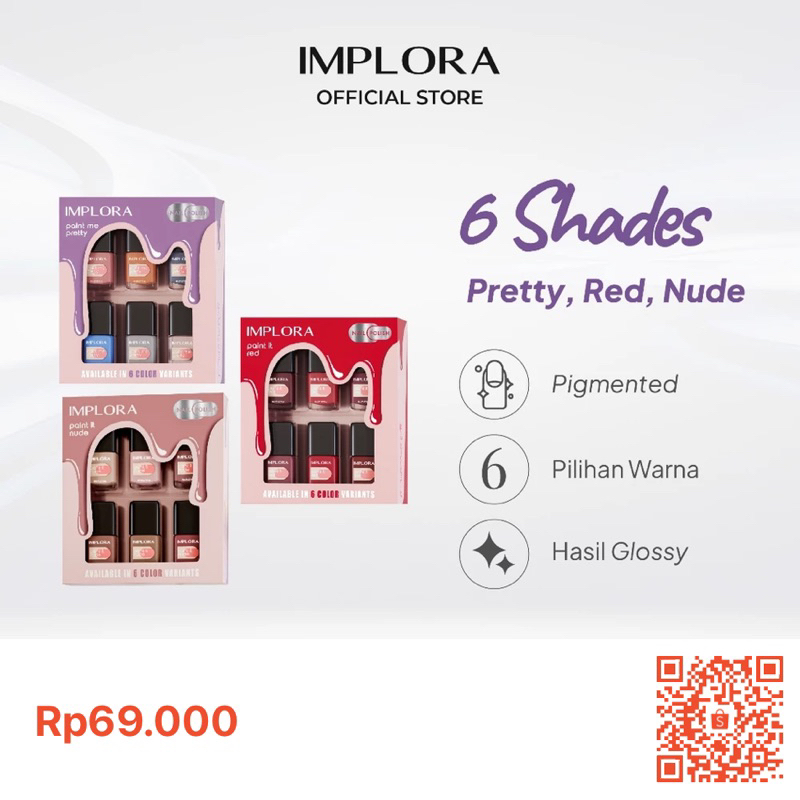 (Harga PerBox) IMPLORA Paint Nail Polish - Implora Kutex Paint