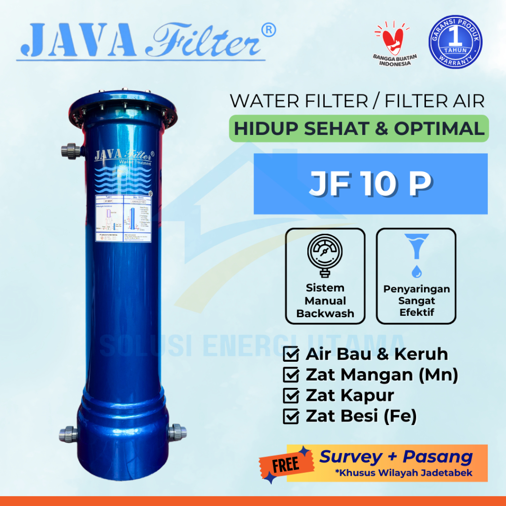 JAVA FILTER - JF10 P Tabung Water Filter Air - Manual Backwash