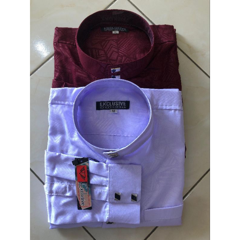 baju kemko sultan embos putih maroon
