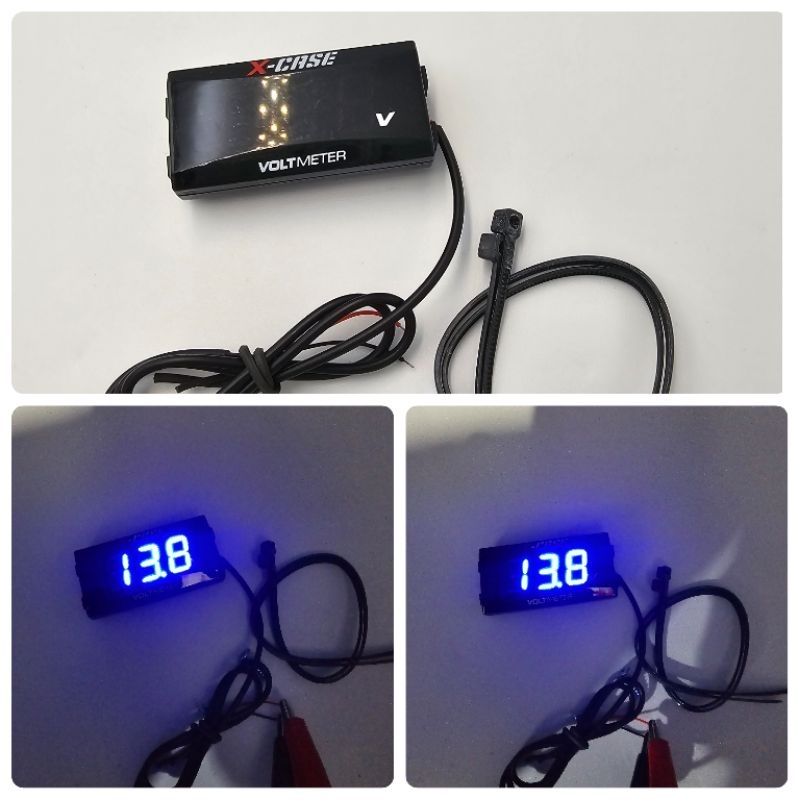 Voltmeter Tes Aki Warna Biru Universal