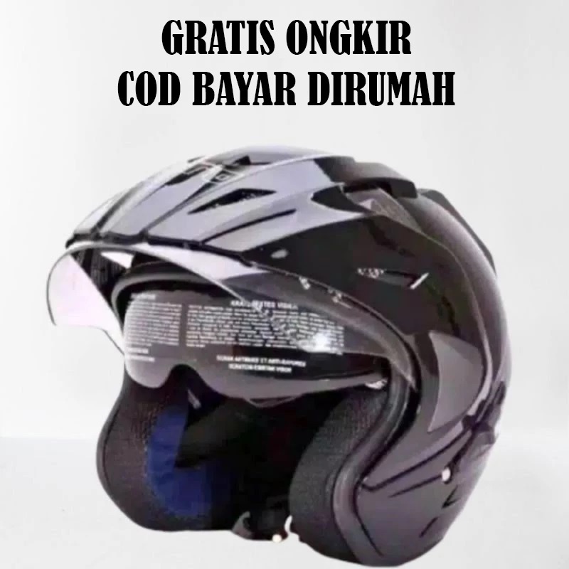 ( COD ) HELM DOUBLE KACA BER SNI DOUBLE VISOR Free Packing Kardus + Bubble Wrap