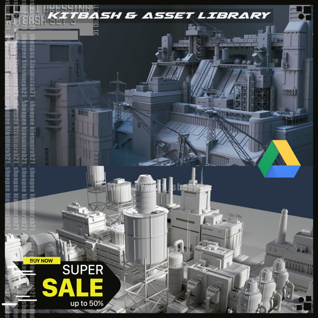 Scifi dressing kitbash set 3 Kitbash 3D Model Asset Library