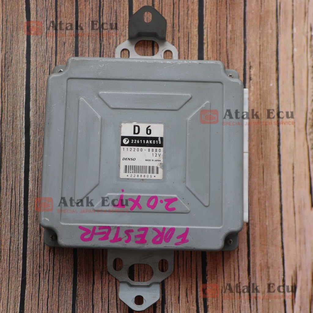 ECU Subaru Forester 2.0L Denso 112200-8880 Kode D6 ECM Engine Control Module Unit