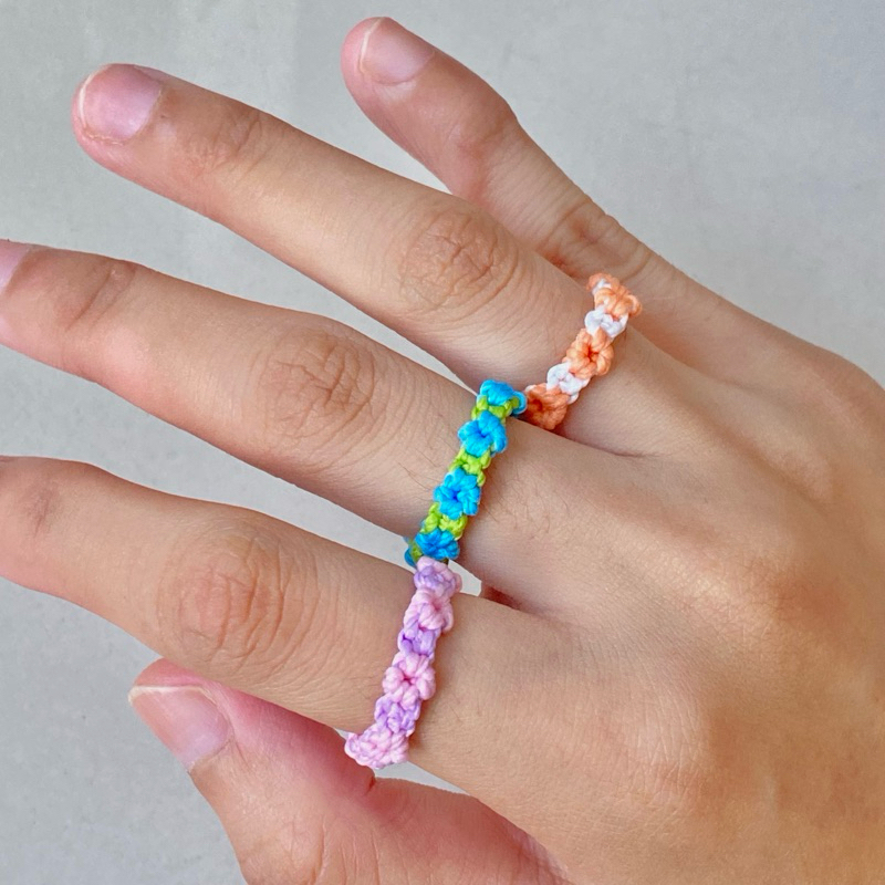 Flowers Rings/Cincin Bunga Rajut