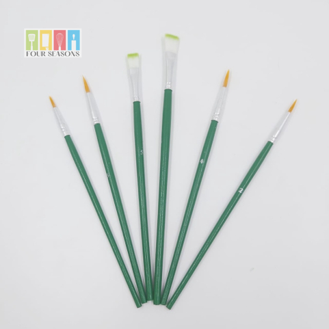 MIX  FLAT & POINTED TIPS BRUSH 6 PCS ( PREMIUM )