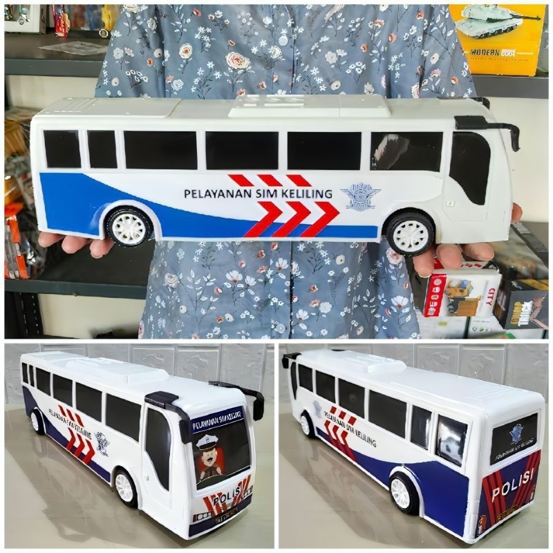 mainan mobil bus polisi dan sim keliling