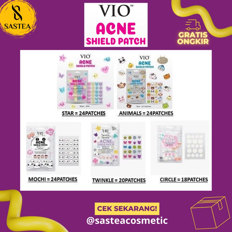 VIO ACNE SHIELD PATCH ACNE PIMPLE PATCH STICKER JERAWAT KARAKTER