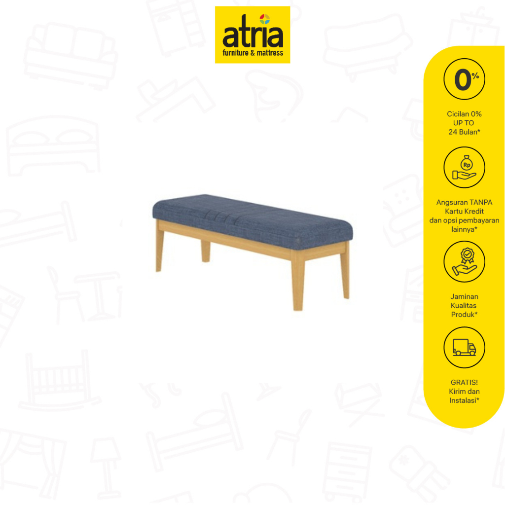 Atria Sofa Bench Stool Belina Bench Biru
