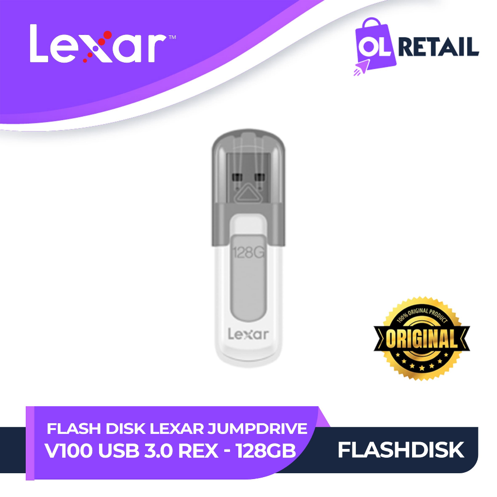 Flash Disk / Flashdisk Lexar Jumpdrive V100 128GB USB 3.0 Flash Drive