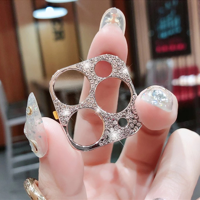 Camera Lens Protector Mini Glitter Rhinestone Kamera Protective Ring For Iphone
