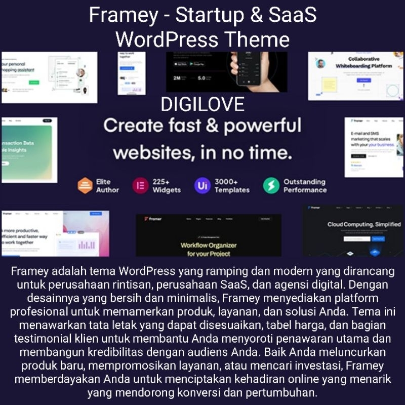 Framey - Startup & SaaS WordPress Theme
