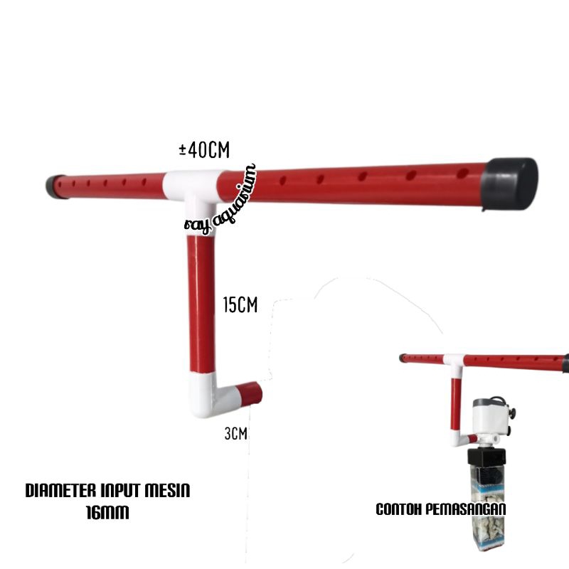 Pipa Output Pompa Filter Aquarium 40cm