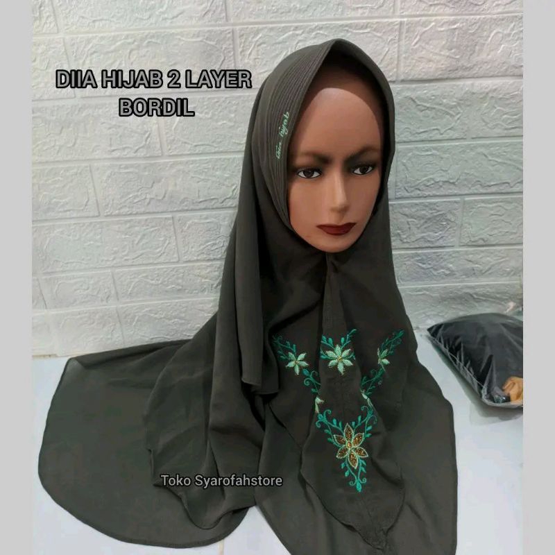 Hijab 2 layer bordil