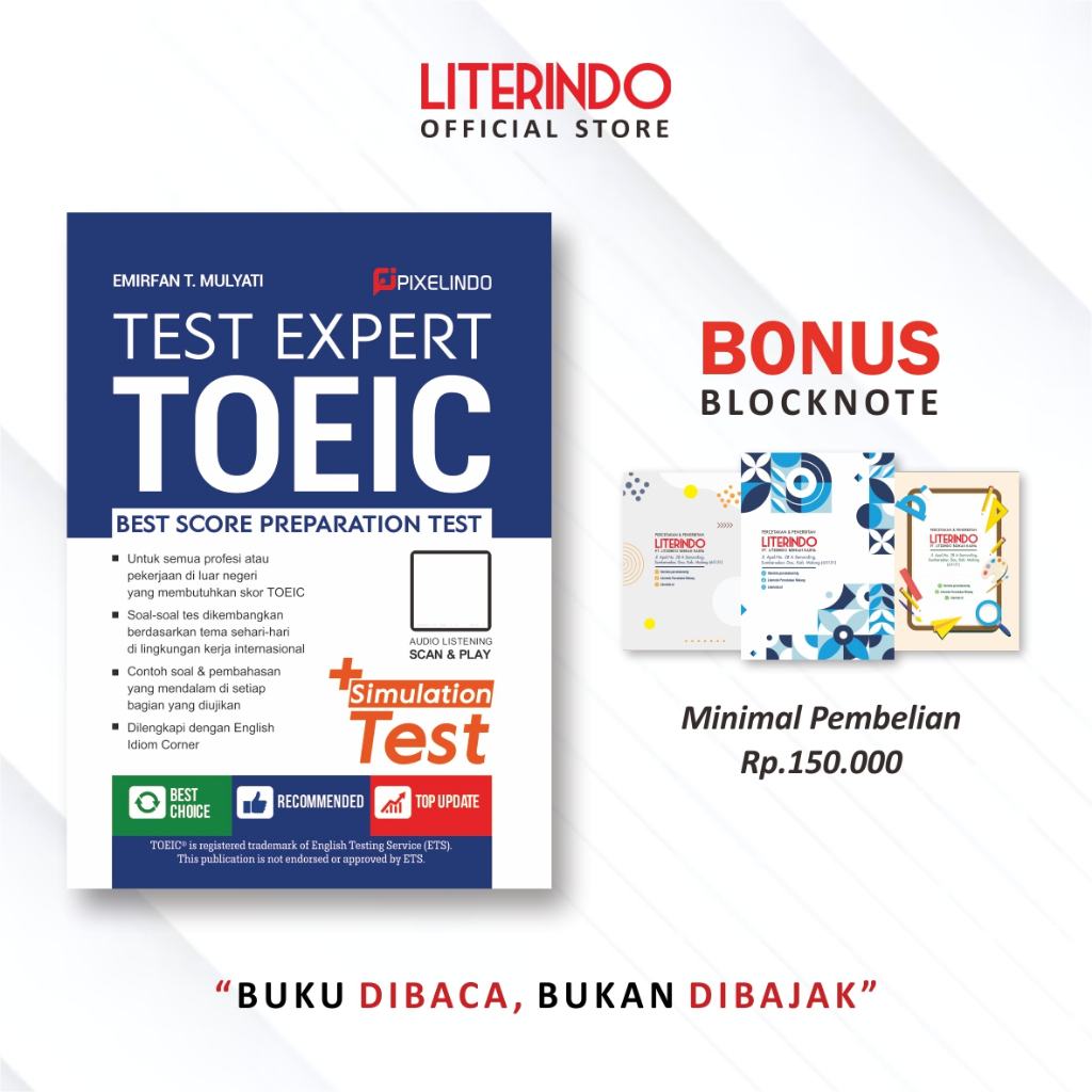 BUKU TEST EXPERT TOEIC BEST SCORE PREPARATION TEST + Simulation Test