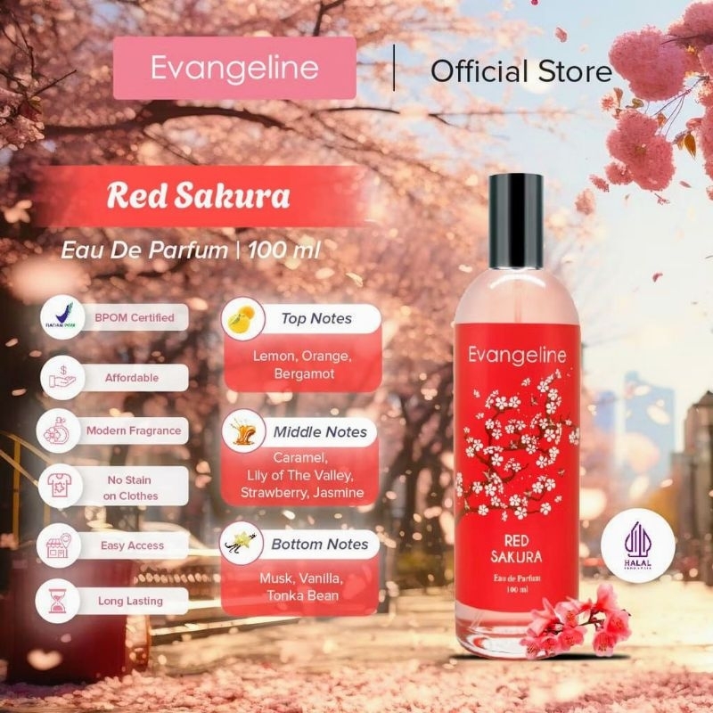 Evangeline Eau De Parfum Red Sakura 100ml