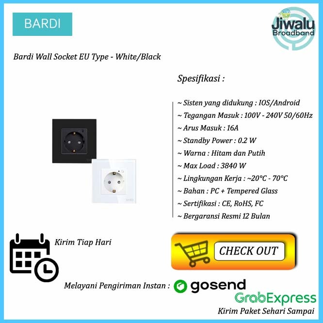 BARDI Smart Wall Socket EU 16A NEM