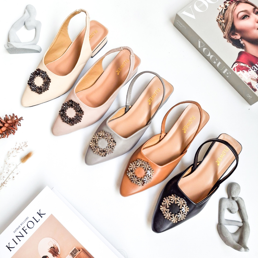CLAIRO SAVERA | Basic Elegant Mules Wanita Heels 3 cm - BP19
