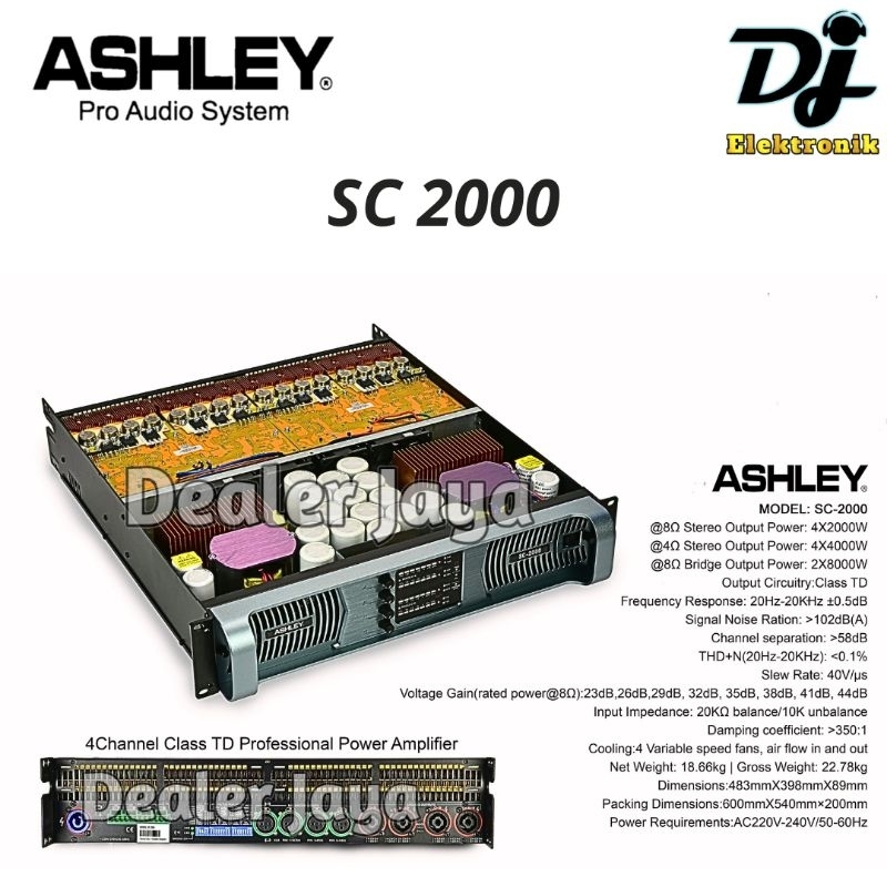 Power Amplifier Ashley SC 2000 / SC2000 - 4 channel