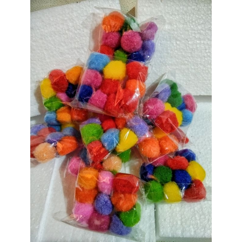 (10pcs) POMPOM WARNA WARNI