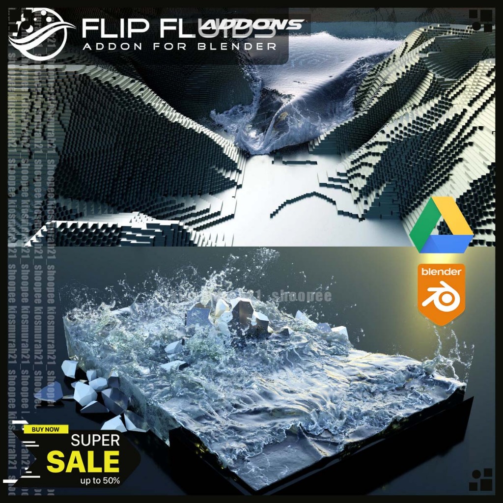 Flip Fluids 3D Blender addons Plugin Terbaru Blender 3D