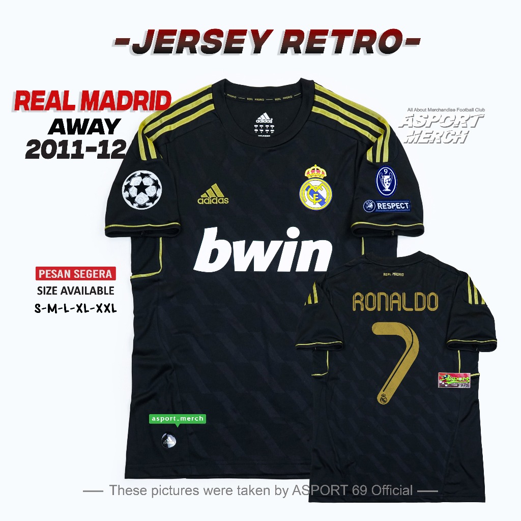 RETRO MADRID AWAY 2011 2012 HITAM