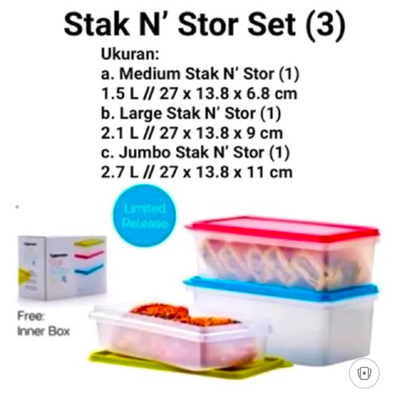 stak n stor set (3) Tupperware