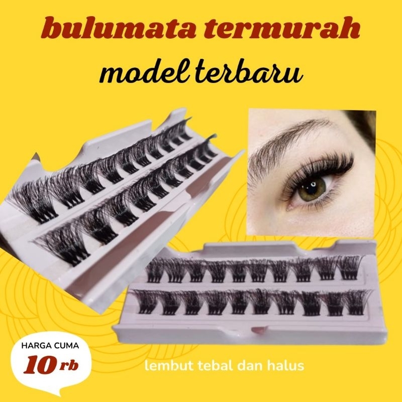 (COD) EYELASHES EXTENSION EXTRA TEBAL LENTIK 4D PASANG SENDIRI
