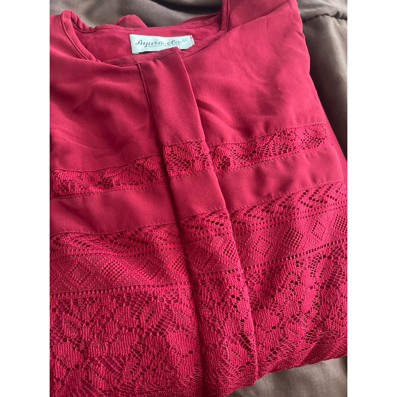 Gamis brukat maroon