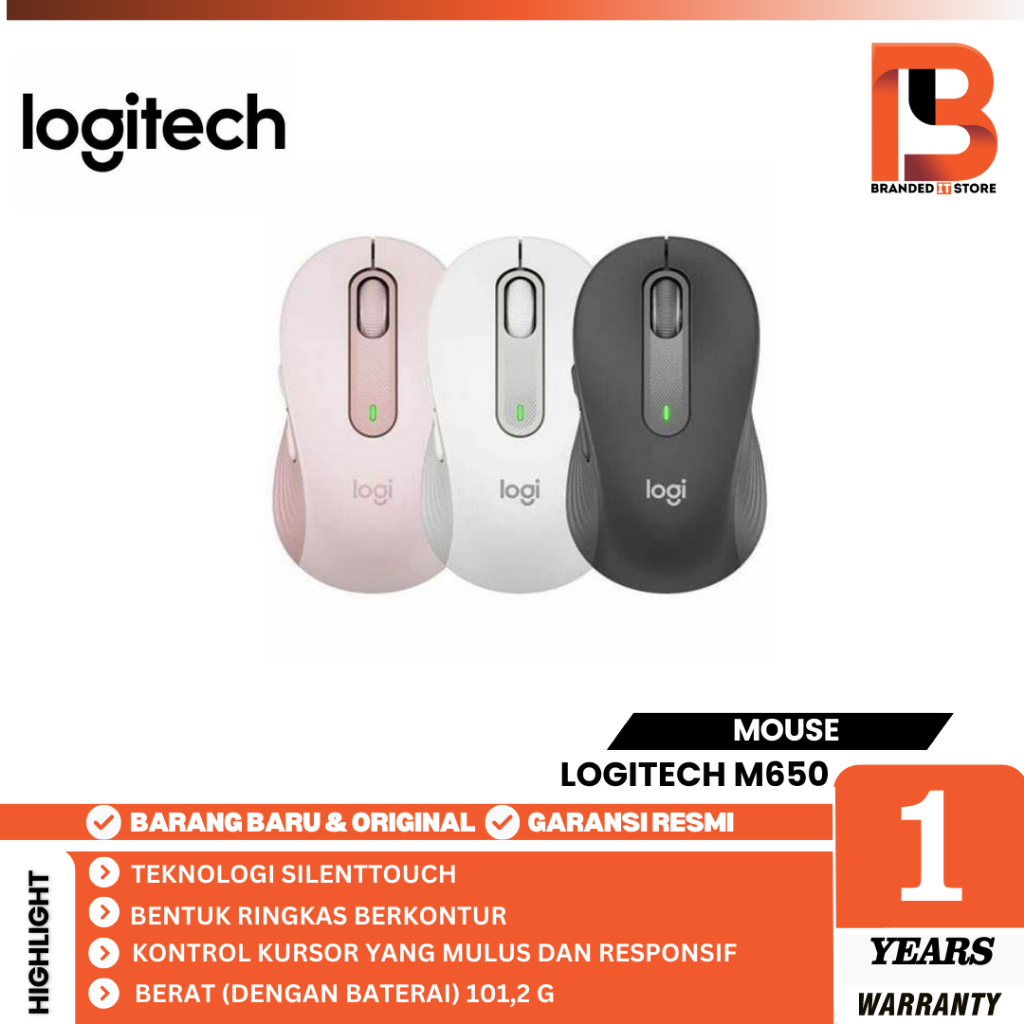 Logitech M650 Signature Wireless Mouse and Bluetooth 2000DPI